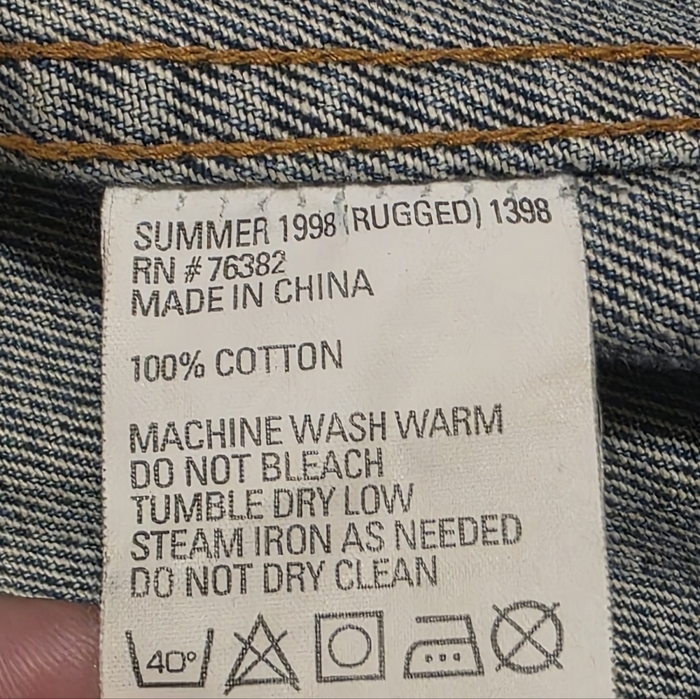 Vintage Timberland Weather gear 90s Denim Jean Jacket Mens L Rugged Workwear E16 - Picture 15 of 16